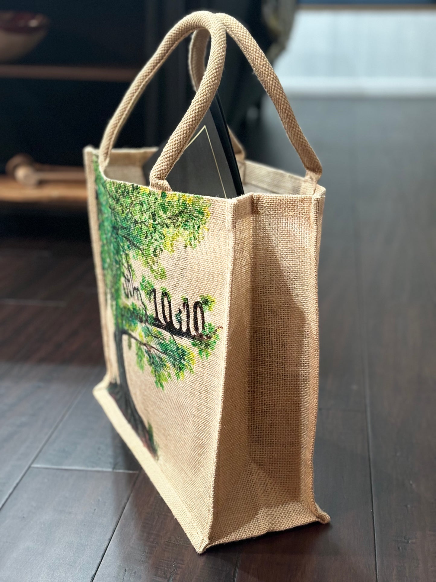 Customized Tree Jute Tote