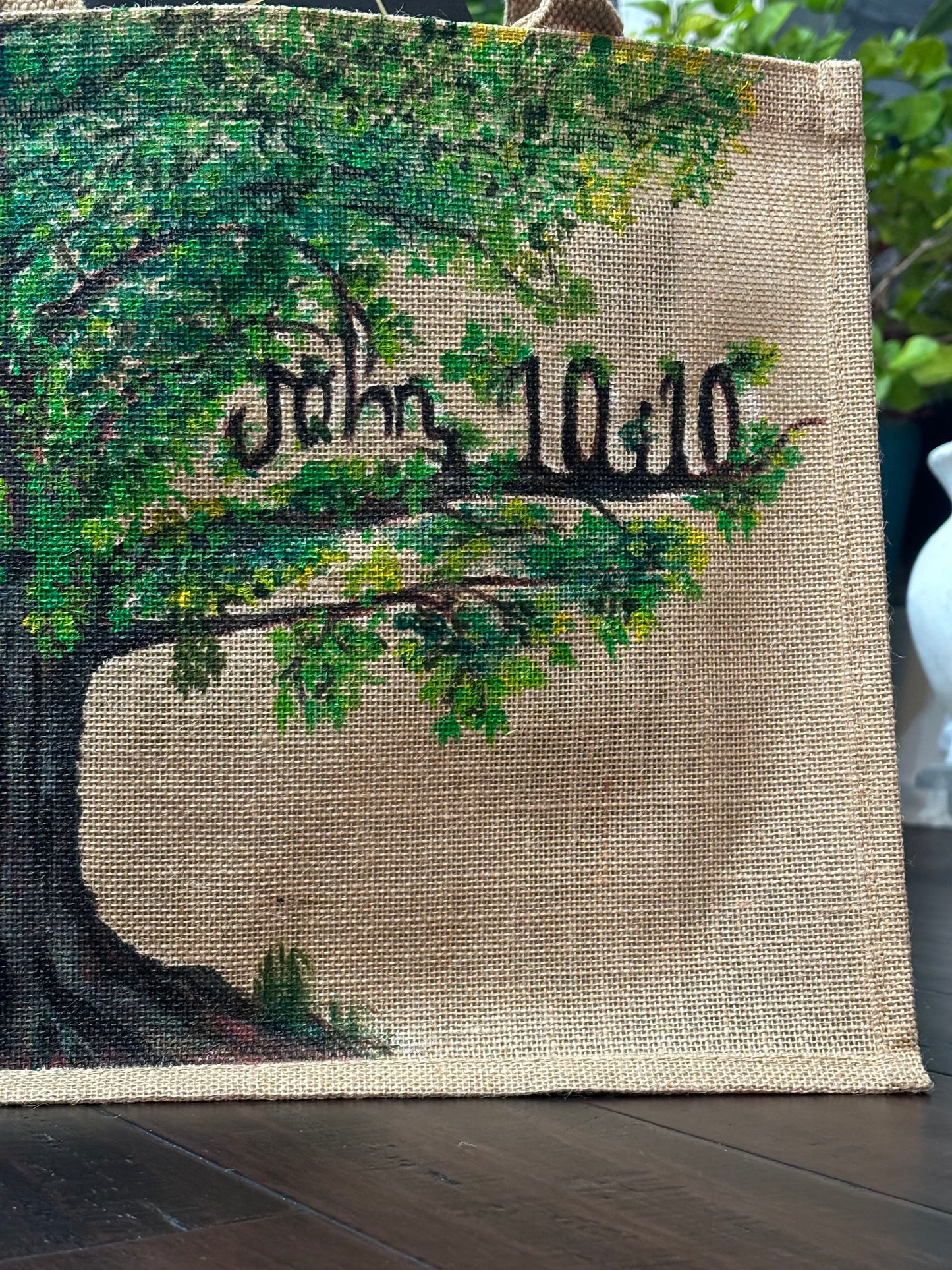 Customized Tree Jute Tote