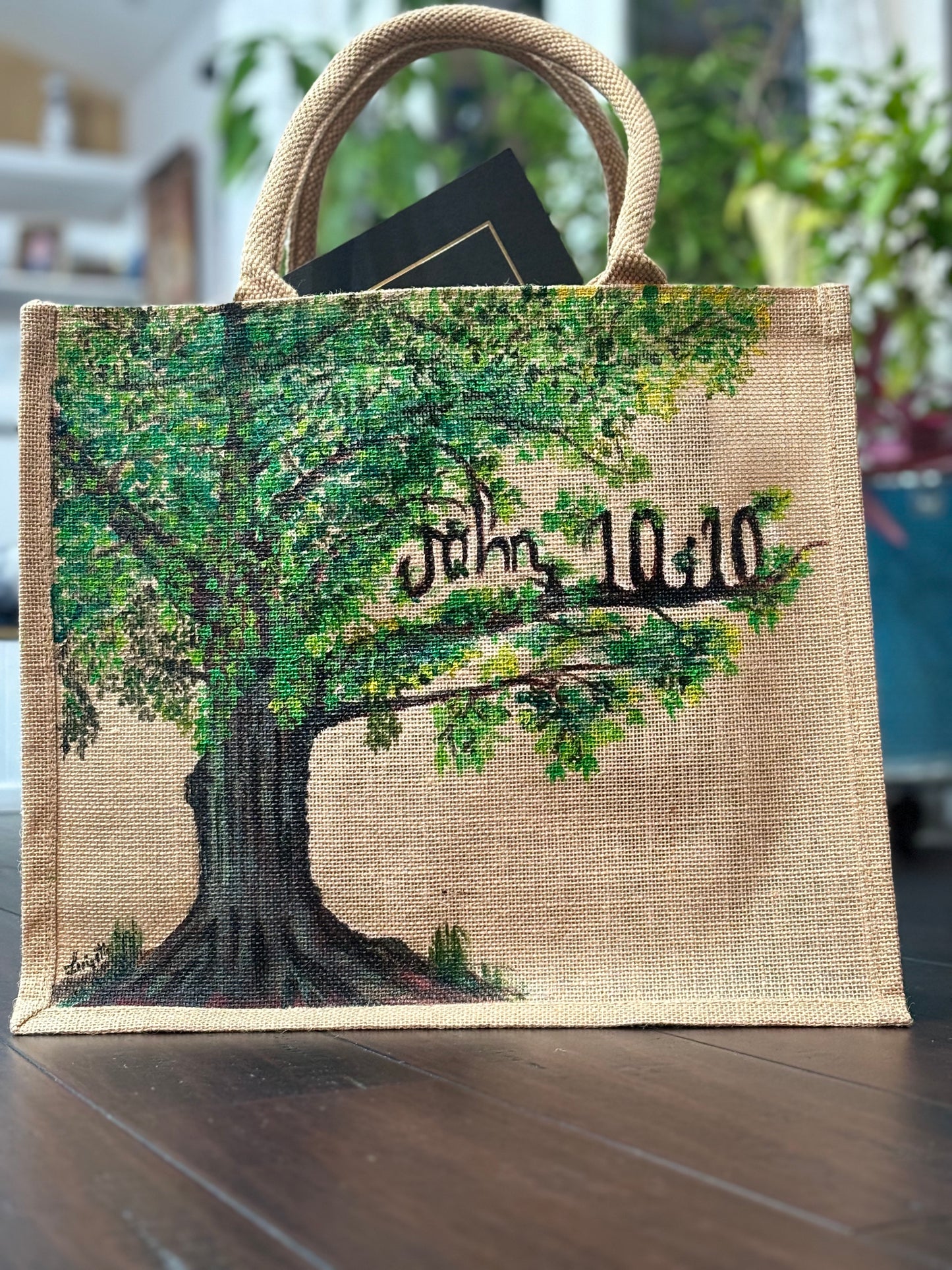 Customized Tree Jute Tote