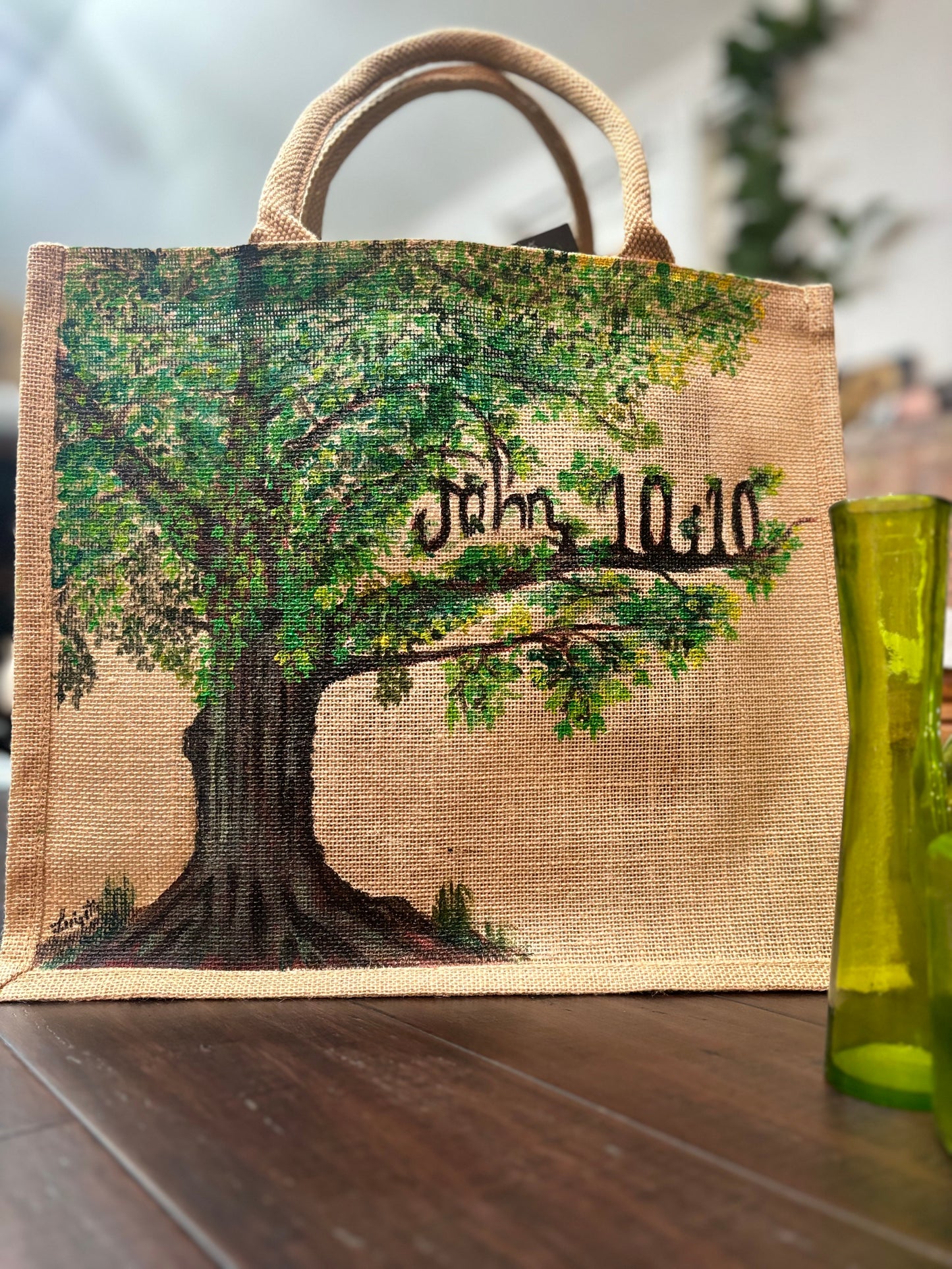 Customized Tree Jute Tote