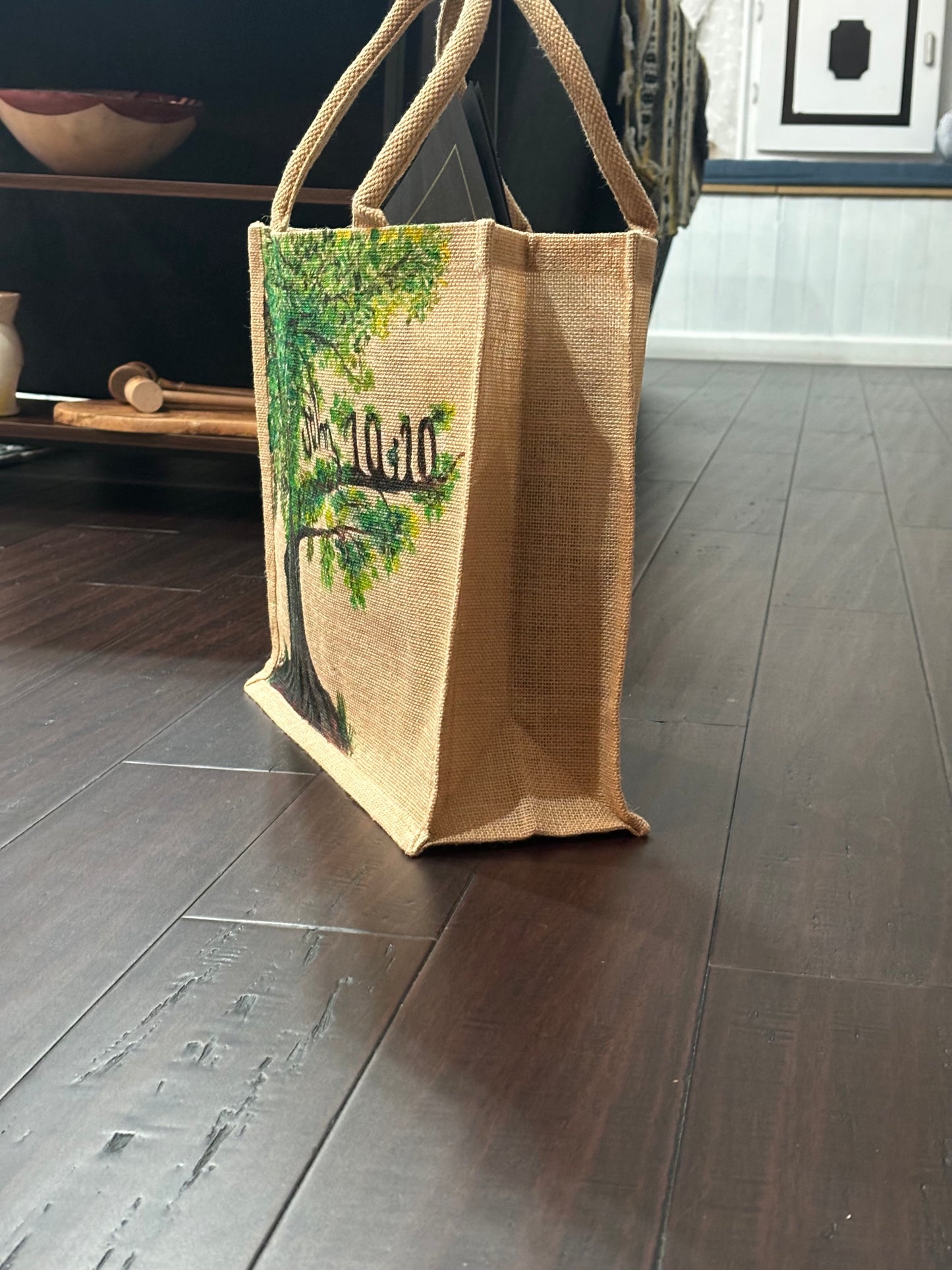Customized Tree Jute Tote